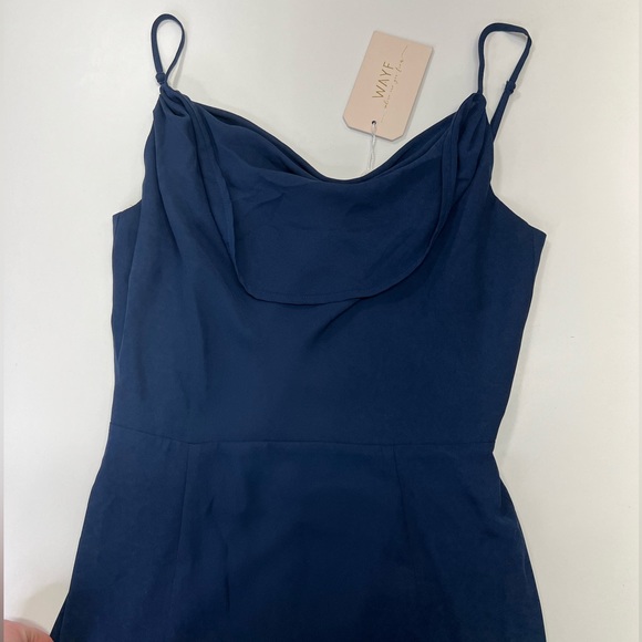 WAYF The Melanie Cowl Neck Gown New With Tags Size Small Navy Blue Bridesmaid - Picture 6 of 15